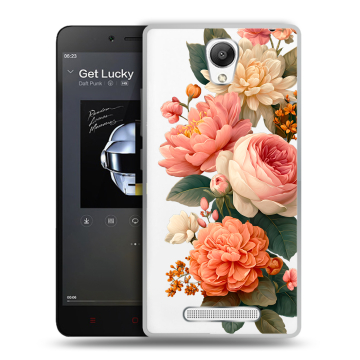 Силиконовый чехол на Xiaomi RedMi Note 2 с принтом цветы Силиконовый чехол на Xiaomi RedMi Note 2 с принтом цветы