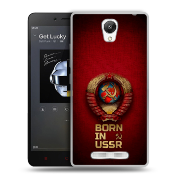 Силиконовый чехол на Xiaomi RedMi Note 2 с принтом Флаг Герб СССР Силиконовый чехол на Xiaomi RedMi Note 2 с принтом Флаг Герб СССР