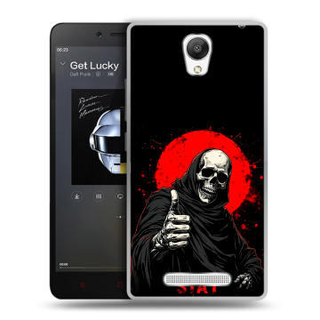 Силиконовый чехол на Xiaomi RedMi Note 2 с принтом смешной скелет Силиконовый чехол на Xiaomi RedMi Note 2 с принтом смешной скелет