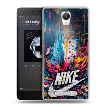 Силиконовый чехол на Xiaomi RedMi Note 2 с принтом Nike Найк Силиконовый чехол на Xiaomi RedMi Note 2 с принтом Nike Найк