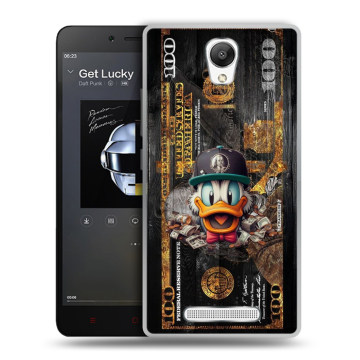 Силиконовый чехол на Xiaomi RedMi Note 2 с принтом Дональд Дак Доллар