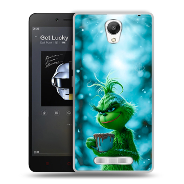 Силиконовый чехол на Xiaomi RedMi Note 2 с принтом Новый год гринч Силиконовый чехол на Xiaomi RedMi Note 2 с принтом Новый год гринч