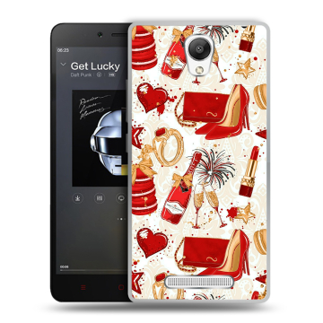 Силиконовый чехол на Xiaomi RedMi Note 2 с принтом Новый год Силиконовый чехол на Xiaomi RedMi Note 2 с принтом Новый год