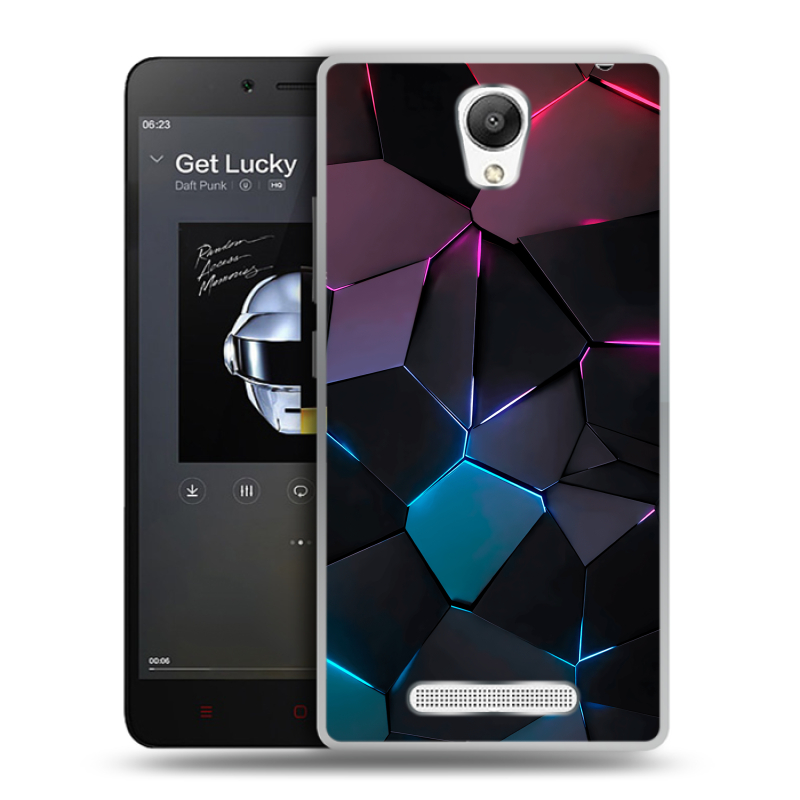 Силиконовый чехол на Xiaomi RedMi Note 2 с принтом Геометрия неона Силиконовый чехол на Xiaomi RedMi Note 2 с принтом Геометрия неона