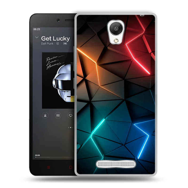 Силиконовый чехол на Xiaomi RedMi Note 2 с принтом Абстракция неон Силиконовый чехол на Xiaomi RedMi Note 2 с принтом Абстракция неон
