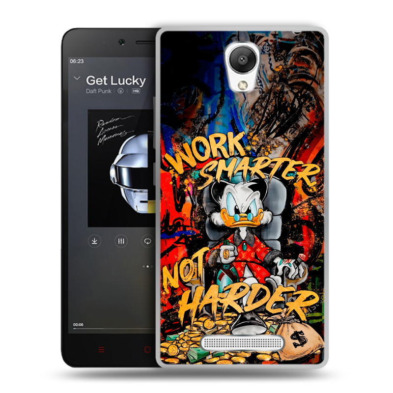 Пластиковый чехол на Xiaomi RedMi Note 2 с принтом Дональд Дак Деньги Пластиковый чехол на Xiaomi RedMi Note 2 с принтом Дональд Дак Деньги