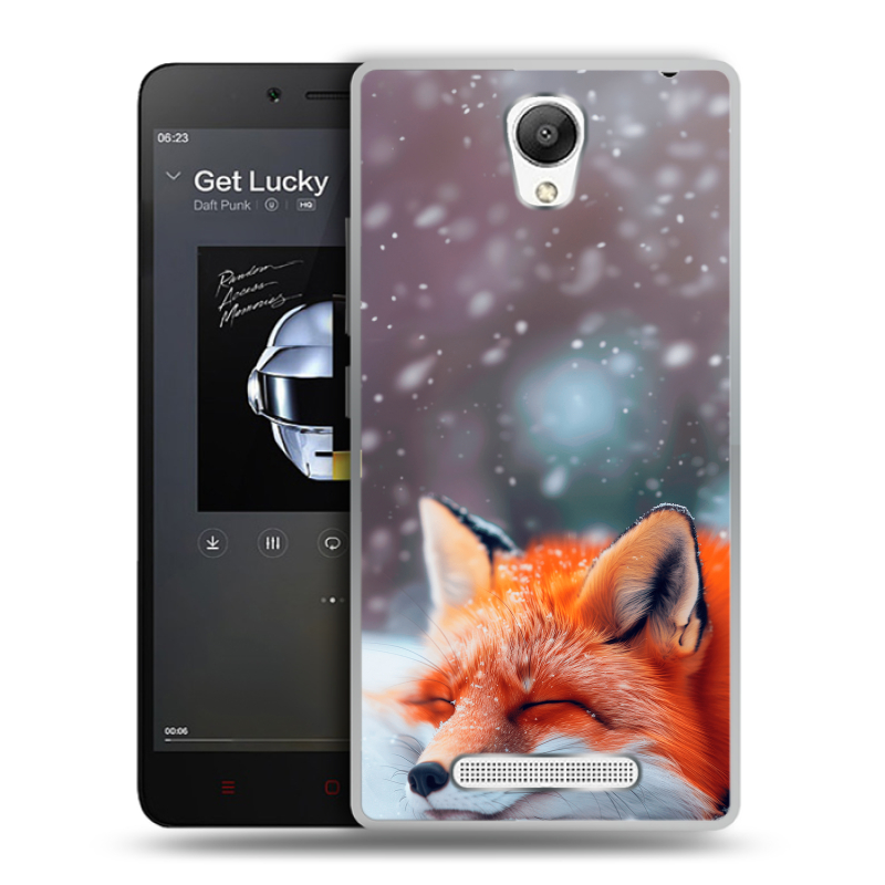 Силиконовый чехол на Xiaomi RedMi Note 2 с принтом лиса Силиконовый чехол на Xiaomi RedMi Note 2 с принтом лиса