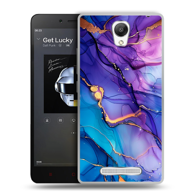 Пластиковый чехол на Xiaomi RedMi Note 2 с принтом синий мрамор Пластиковый чехол на Xiaomi RedMi Note 2 с принтом синий мрамор