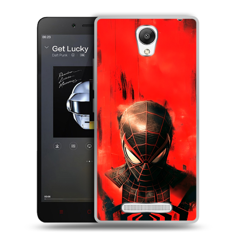 Силиконовый чехол на Xiaomi RedMi Note 2 с принтом человек паук spiderman Силиконовый чехол на Xiaomi RedMi Note 2 с принтом человек паук spiderman