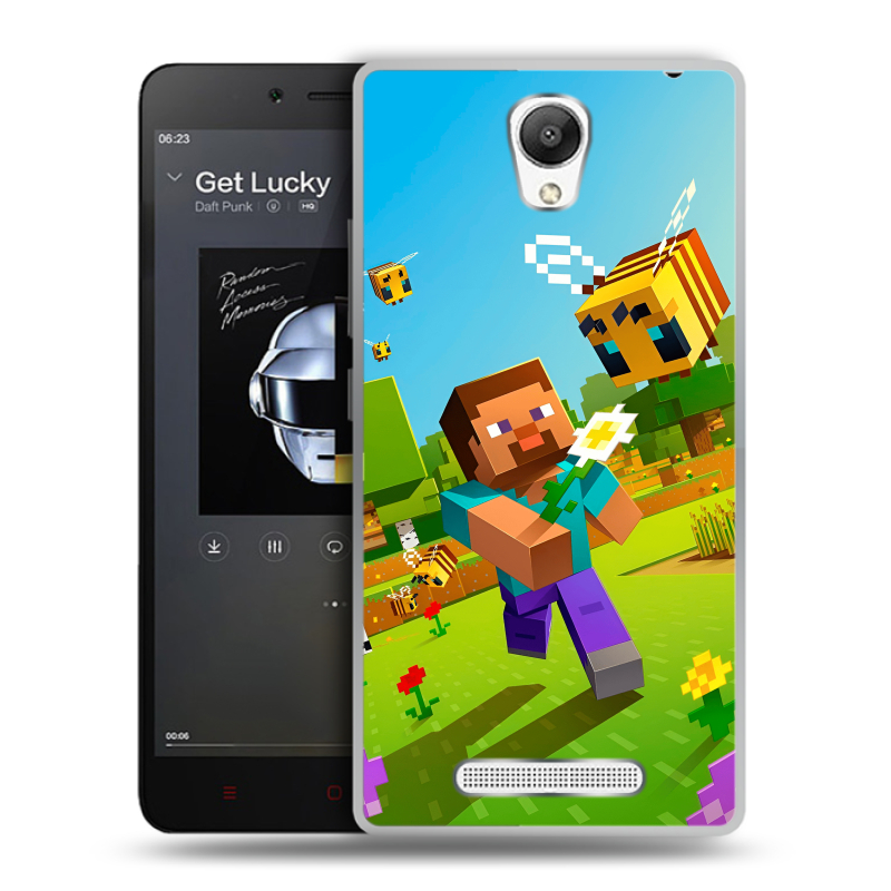 Пластиковый чехол на Xiaomi RedMi Note 2 с принтом Майнкрафт Minecraft Пластиковый чехол на Xiaomi RedMi Note 2 с принтом Майнкрафт Minecraft