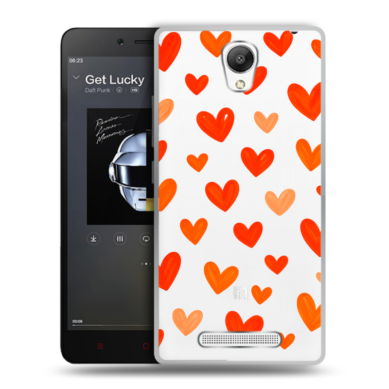Пластиковый чехол на Xiaomi RedMi Note 2 с принтом Сердечки Пластиковый чехол на Xiaomi RedMi Note 2 с принтом Сердечки