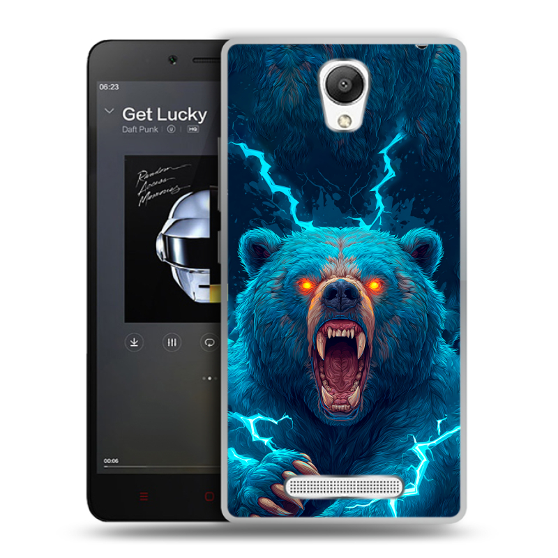 Пластиковый чехол на Xiaomi RedMi Note 2 с принтом Медведь Пластиковый чехол на Xiaomi RedMi Note 2 с принтом Медведь