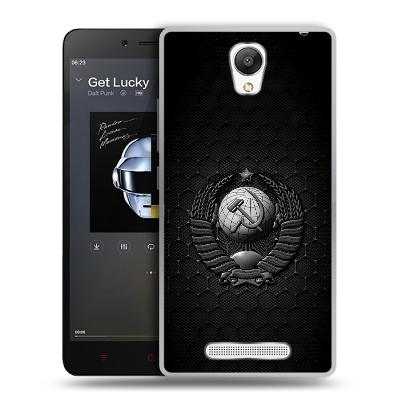 Пластиковый чехол на Xiaomi RedMi Note 2 с принтом Герб Флаг СССР Пластиковый чехол на Xiaomi RedMi Note 2 с принтом Герб Флаг СССР