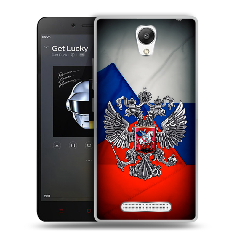 Силиконовый чехол на Xiaomi RedMi Note 2 с принтом Флаг России Силиконовый чехол на Xiaomi RedMi Note 2 с принтом Флаг России