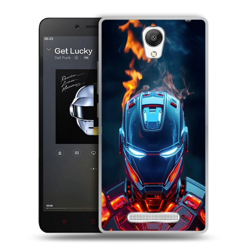 Силиконовый чехол на Xiaomi RedMi Note 2 с принтом IronMan Железный человек Силиконовый чехол на Xiaomi RedMi Note 2 с принтом IronMan Железный человек