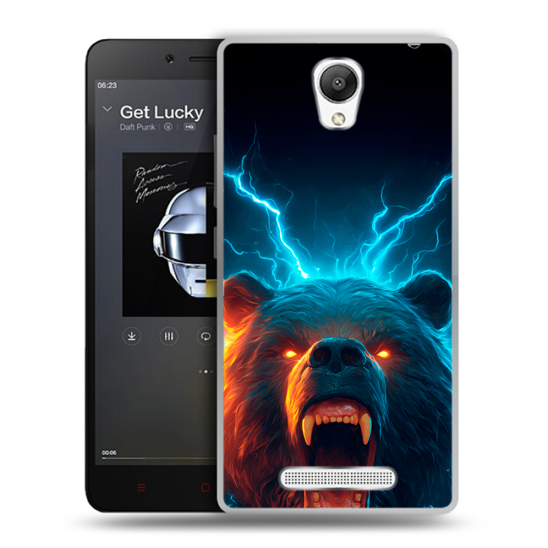 Пластиковый чехол на Xiaomi RedMi Note 2 с принтом Медведь Пластиковый чехол на Xiaomi RedMi Note 2 с принтом Медведь
