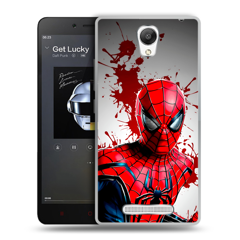 Пластиковый чехол на Xiaomi RedMi Note 2 с принтом Spiderman Человек паук Пластиковый чехол на Xiaomi RedMi Note 2 с принтом Spiderman Человек паук