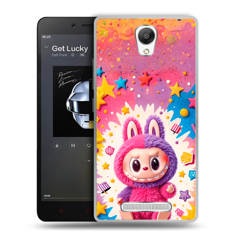 Силиконовый чехол на Xiaomi RedMi Note 2 с принтом Labubu Лабубу Силиконовый чехол на Xiaomi RedMi Note 2 с принтом Labubu Лабубу