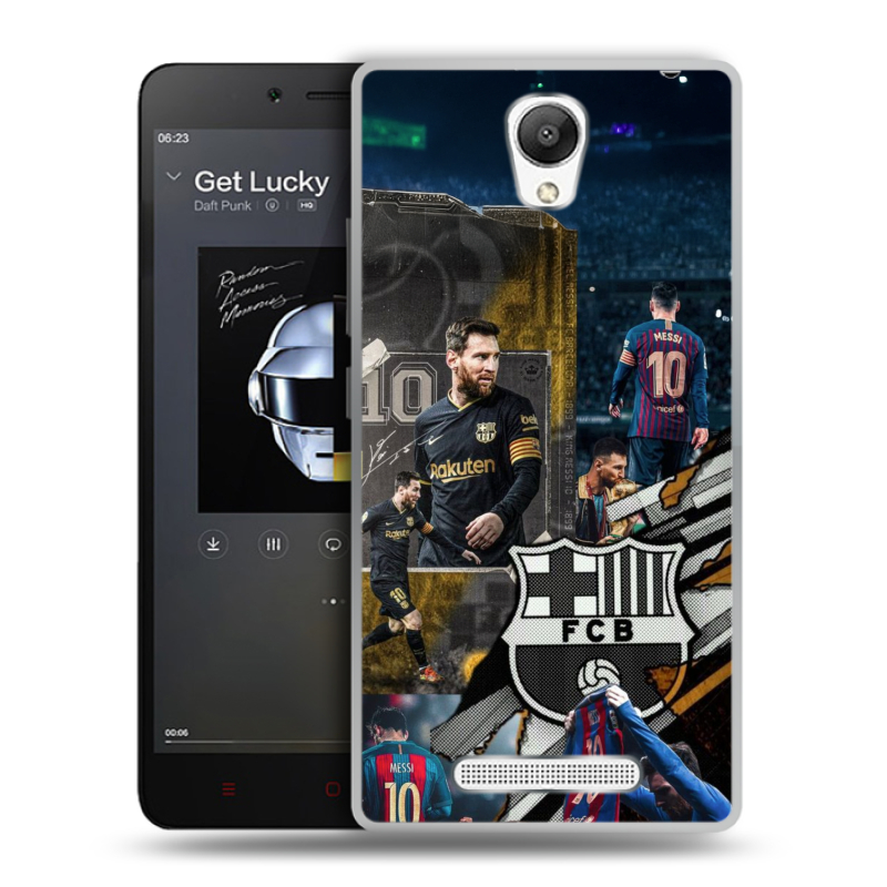Силиконовый чехол на Xiaomi RedMi Note 2 с принтом Messi Barcelona Силиконовый чехол на Xiaomi RedMi Note 2 с принтом Messi Barcelona