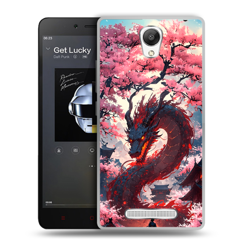 Пластиковый чехол на Xiaomi RedMi Note 2 с принтом Дракон Японский Пластиковый чехол на Xiaomi RedMi Note 2 с принтом Дракон Японский