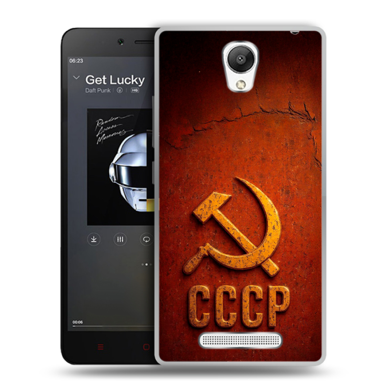 Силиконовый чехол на Xiaomi RedMi Note 2 с принтом Флаг Герб СССР Силиконовый чехол на Xiaomi RedMi Note 2 с принтом Флаг Герб СССР