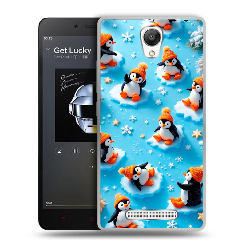 Силиконовый чехол на Xiaomi RedMi Note 2 с принтом Новый год Силиконовый чехол на Xiaomi RedMi Note 2 с принтом Новый год