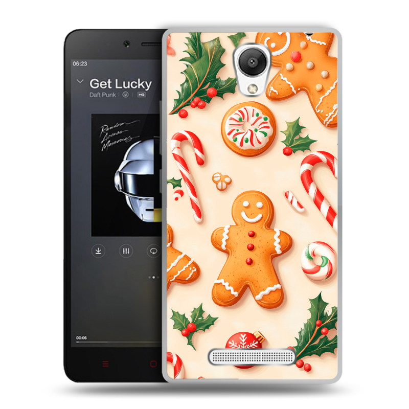 Силиконовый чехол на Xiaomi RedMi Note 2 с принтом Новый год Силиконовый чехол на Xiaomi RedMi Note 2 с принтом Новый год