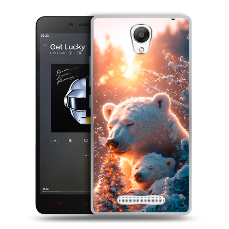 Пластиковый чехол на Xiaomi RedMi Note 2 с принтом Новый год Пластиковый чехол на Xiaomi RedMi Note 2 с принтом Новый год