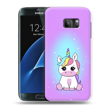 Силиконовый противоударный чехол на Samsung Galaxy S7 с принтом Единорог Силиконовый противоударный чехол на Samsung Galaxy S7 с принтом Единорог