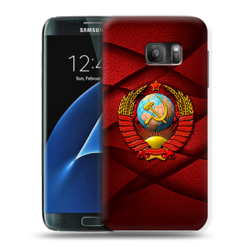 Силиконовый противоударный чехол на Samsung Galaxy S7 с принтом Герб СССР Силиконовый противоударный чехол на Samsung Galaxy S7 с принтом Герб СССР