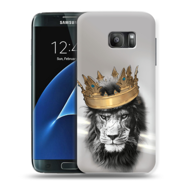 Силиконовый противоударный чехол на Samsung Galaxy S7 с принтом Лев с короной Силиконовый противоударный чехол на Samsung Galaxy S7 с принтом Лев с короной