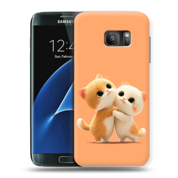Силиконовый противоударный чехол на Samsung Galaxy S7 с принтом Милые котики Силиконовый противоударный чехол на Samsung Galaxy S7 с принтом Милые котики