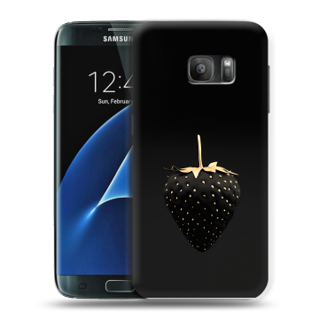Силиконовый противоударный чехол на Samsung Galaxy S7 с принтом Черная клубника Силиконовый противоударный чехол на Samsung Galaxy S7 с принтом Черная клубника
