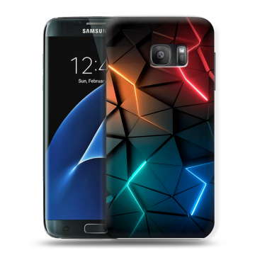 Силиконовый противоударный чехол на Samsung Galaxy S7 с принтом Абстракция неон Силиконовый противоударный чехол на Samsung Galaxy S7 с принтом Абстракция неон