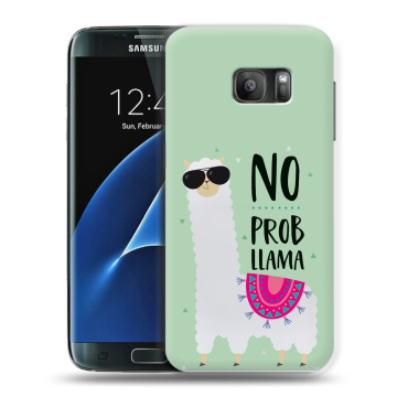 Силиконовый противоударный чехол на Samsung Galaxy S7 с принтом Лама Силиконовый противоударный чехол на Samsung Galaxy S7 с принтом Лама