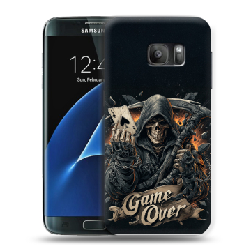 Силиконовый противоударный чехол на Samsung Galaxy S7 с принтом Скелет карты Силиконовый противоударный чехол на Samsung Galaxy S7 с принтом Скелет карты