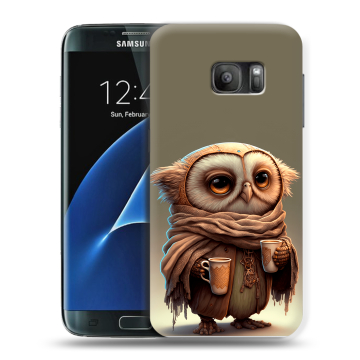 Силиконовый противоударный чехол на Samsung Galaxy S7 с принтом Сова Силиконовый противоударный чехол на Samsung Galaxy S7 с принтом Сова