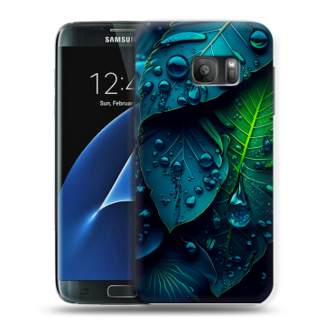 Силиконовый противоударный чехол на Samsung Galaxy S7 с принтом Листья Силиконовый противоударный чехол на Samsung Galaxy S7 с принтом Листья