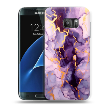 Силиконовый противоударный чехол на Samsung Galaxy S7 с принтом Мрамор