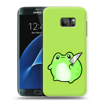 Силиконовый противоударный чехол на Samsung Galaxy S7 с принтом Лягушенок