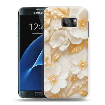 Силиконовый противоударный чехол на Samsung Galaxy S7 с принтом Цветы