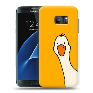 Силиконовый противоударный чехол на Samsung Galaxy S7 с принтом Утка Силиконовый противоударный чехол на Samsung Galaxy S7 с принтом Утка