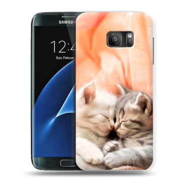 Силиконовый противоударный чехол на Samsung Galaxy S7 с принтом Котята Силиконовый противоударный чехол на Samsung Galaxy S7 с принтом Котята