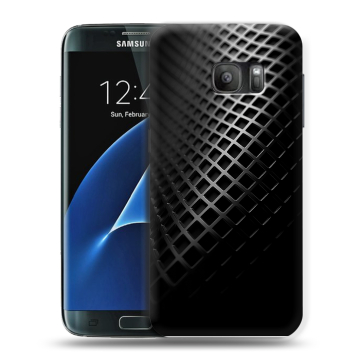 Силиконовый противоударный чехол на Samsung Galaxy S7 с принтом Текстура металла