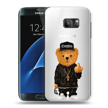 Силиконовый противоударный чехол на Samsung Galaxy S7 с принтом Плюшевый медведь