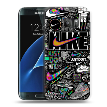 Силиконовый противоударный чехол на Samsung Galaxy S7 с принтом Найк Силиконовый противоударный чехол на Samsung Galaxy S7 с принтом Найк