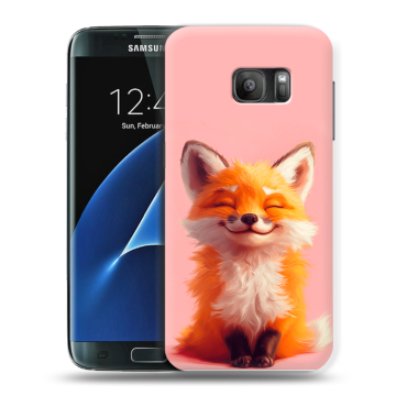 Силиконовый противоударный чехол на Samsung Galaxy S7 с принтом милая лиса