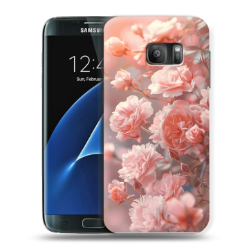 Силиконовый противоударный чехол на Samsung Galaxy S7 с принтом Розовые розы