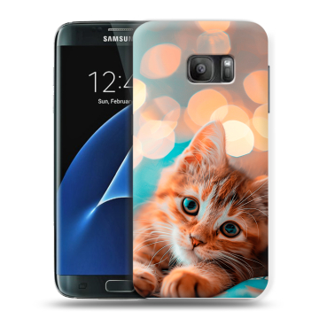 Силиконовый противоударный чехол на Samsung Galaxy S7 с принтом котик