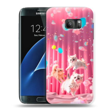 Силиконовый противоударный чехол на Samsung Galaxy S7 с принтом милые котики Силиконовый противоударный чехол на Samsung Galaxy S7 с принтом милые котики